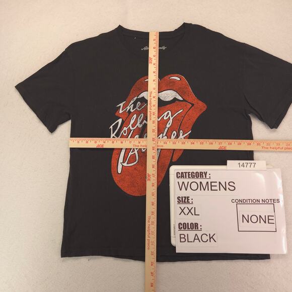 Rolling Stones Band Crew Neck Short Sleeve Graphic T Shirt Womens Size 2XL Black - Picture 5 of 9
